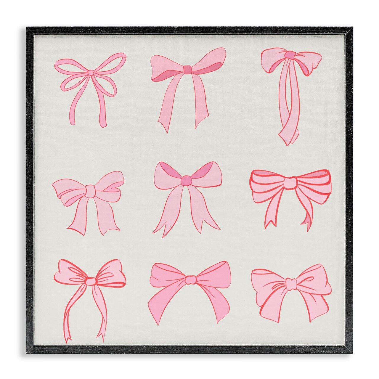 Stupell Industries Pink Coquette Ribbons Framed Giclee, design by Emily Navas